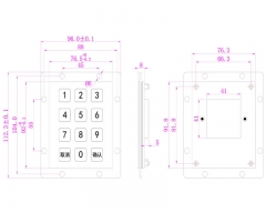 Teclado Numérico Braille Metálico - 12 Teclas - USB - Teclado Industrial