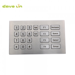 22 Keys Metal Industrial Numeric Keypads Stainless Steel Kiosk Keypad For Vending Machine