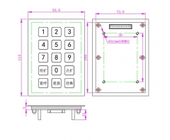 3X5 15 Keys Stainless steel Metal Kiosk Keyboard Customizable Numeric Keypad