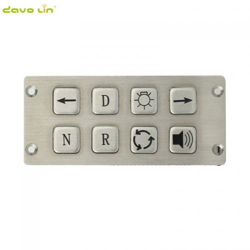 8 teclados industriales del metal del acero inoxidable del soporte del panel frontal de las llaves