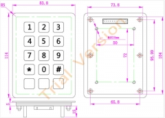 15 keys Industrial Metal Stainless Steel Keypad