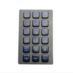 18 Keys Rugged Vandal Proof Keyboard Backlight Metal Industrial Numeric Keypad