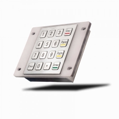4x4 IP65 Stainless Steel Numeric Metal Keypad With Waterproof Silicone Cover For Outdoor Self-service Car Washing Machine