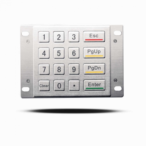 16 Keys Kiosk Panel Mount Vandal Proof Rugged Metal Stainless Steel Keypad