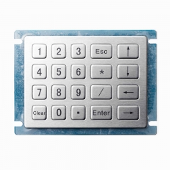 Teclados de metal IP65 4*4 chaves à prova d'água teclados de aço inoxidável para quiosque