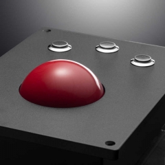 Dispositivo señalador industrial negro del Trackball rojo del soporte 60m m del panel con 3 botones del ratón