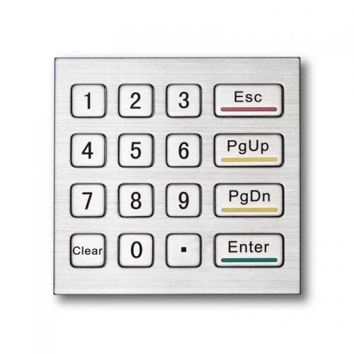 4X4 IP65 Wodoodporna przemysłowa metalowa klawiatura Klawiatura ze stali nierdzewnej do kontroli dostępu Automat do bankomatów ATM