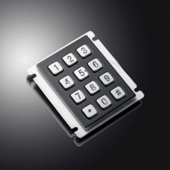 Ao ar livre 12 Chaves 3X4 Matriz ATM Quiosque Controle de Acesso CNC Industrial LED Retroiluminado Backlight Teclado Numérico de Metal