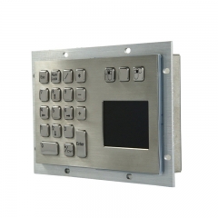 Waterproof IP65 Panel Mount Stainless Steel 18 Buttons Metal Numeric Keypad with Trackpad Integrated