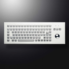 Teclado de metal de escritorio industrial resistente al agua y a prueba de vandalismo, diseño personalizable, con Trackball de 38 mm