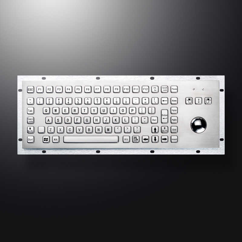 IP65 Keyboards With Trackball Stainless Steel USB Rugged For Self Service