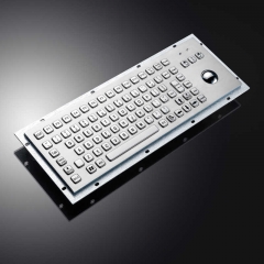 IP65 Metal Industrial Keyboards With Trackball Stainless Steel USB Rugged Keyboard For Self Service Kiosk