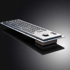 Clavier métallique en acier inoxydable étanche pour ordinateur industriel personnalisé à montage sur panneau avec souris trackball