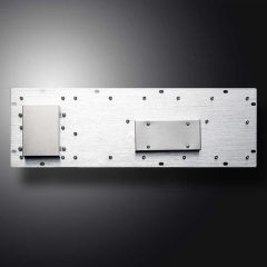 Clavier métallique en acier inoxydable étanche pour ordinateur industriel personnalisé à montage sur panneau avec souris trackball