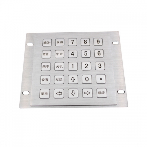 Custom 25 Keys Industrial Keypad Stainless Steel Panel Mount Waterproof Metal Keyboard For Control Workstation System