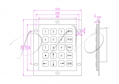 20 Keys IP65 Ruggedized Desktop Metal Keypad For Highway Toll Station