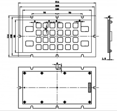 28 Keys Waterproof Stainless Steel Metal Numeric Keypad For Industrial Machine