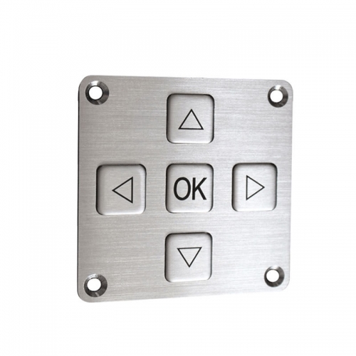 5 Keys Vandal Proof Panel Mount Metal Keypad For Industrial Control Kiosk