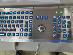 Clavier médical en métal avec 103 touches Trackball Clavier industriel Clavier russe espagnol pour le kiosque en libre-service