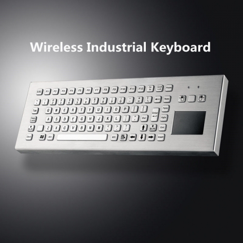 2.4 GHz Wireless Industrial Stainless Steel Keyboards Waterproof Metal Keyboard With Touchpad Integrated