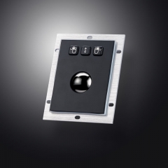 Panel Mount Stainless Steel Metal Trackball Mouse In Black