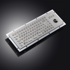 91 Keys Panel Mount Rugged IP65 Waterproof Stainless Steel Keyboard With Mechanical Trackball And F1-12 Function Key
