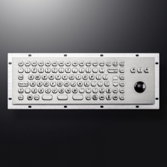 91 Keys Panel Mount Rugged IP65 Waterproof Stainless Steel Keyboard With Mechanical Trackball And F1-12 Function Key