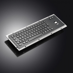 Black Stainless steel keyboards Metal Keyboard with Trackball for Kiosk Terminal