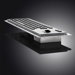 Black Stainless steel keyboards Metal Keyboard with Trackball for Kiosk Terminal
