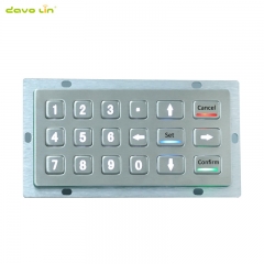 Custom 18 Keys Waterproof Dustproof Vandalproof Backlit Metal Keypad Use For Self Ordering Machine