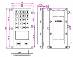 20 Keys Panel Mount Metal Keypad with Touchpad