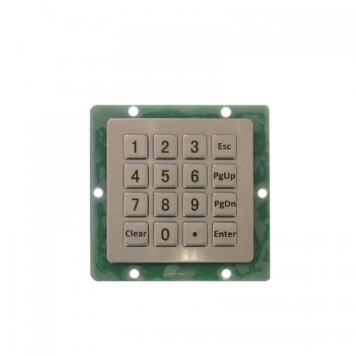 16 Keys Industrial Metal Keypad Matrix Interface Dimension 60x60mm