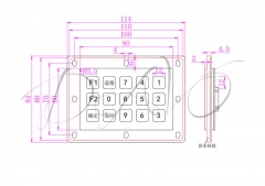 Clavier de clavier en acier inoxydable IP65 étanche 4*4 clés pour kiosque