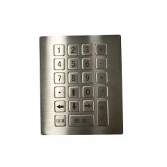 22 Keys IP65 Waterproof USB Interface Stainless Steel Metal Industrial Keypad