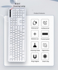 Washable USB Wired Computer Keyboard IP68 Waterproof Anti-bacterial Dust-proof Medical Equipment Industry Dedicated