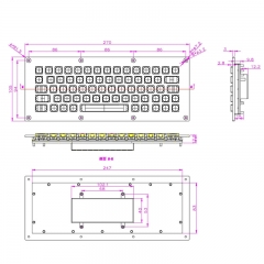 Mini-USB-Tastatur des Kiosk-Berührungsfelds mit industrieller Tastatur des Berührungsfelds verdrahtete Tastatur mit Trackpad 81keys der medizinischen Tastatur