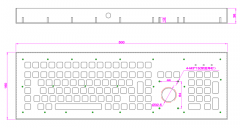 Metallmedizinische Tastatur mit 103 Schlüssel-Trackball-industrieller Tastatur spanisch-russische Tastatur für Selbstservice-Kiosk
