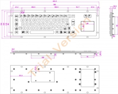 Teclado industrial de metal com teclado,