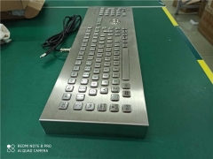 106 Keys USB PS2 Desktop Stainless Steel Industrial Keyboard With 38MM Mechanical Trackball And Numeric Keypad