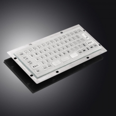 Rugged Compact Mini 66 Flat Keys Panel Mount Stainless Steel Industrial Metal Keyboard