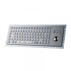 IP65 Waterproof Backlight Industrial Stainless Steel Keyboards With Trackball