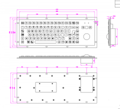 DAVO LIN-machine d'automatisation de kiosque, support de panneau étanche de preuve de vandale Clavier métallique industriel USB avec souris trackball