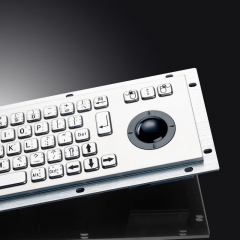 Waterproof IP65 Vandal Proof Panel Mount USB Wired Stainless Steel Industrial Metal Keyboard With Resin Trackball Mouse