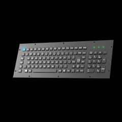 103 Keys Front Panel Mount Industrial Metal Keyboard with Number Keypad In Black