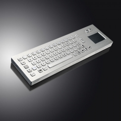 Teclado compacto de acero inoxidable estilo escritorio con panel táctil integrado