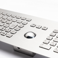 Front Panel Mount 106 Keys Industrial Metal Stainless Steel Keyboard With Trackball And Number Keypad