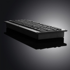 El panel lleno del metal de las llaves del teclado rugoso con el interruptor mecánico