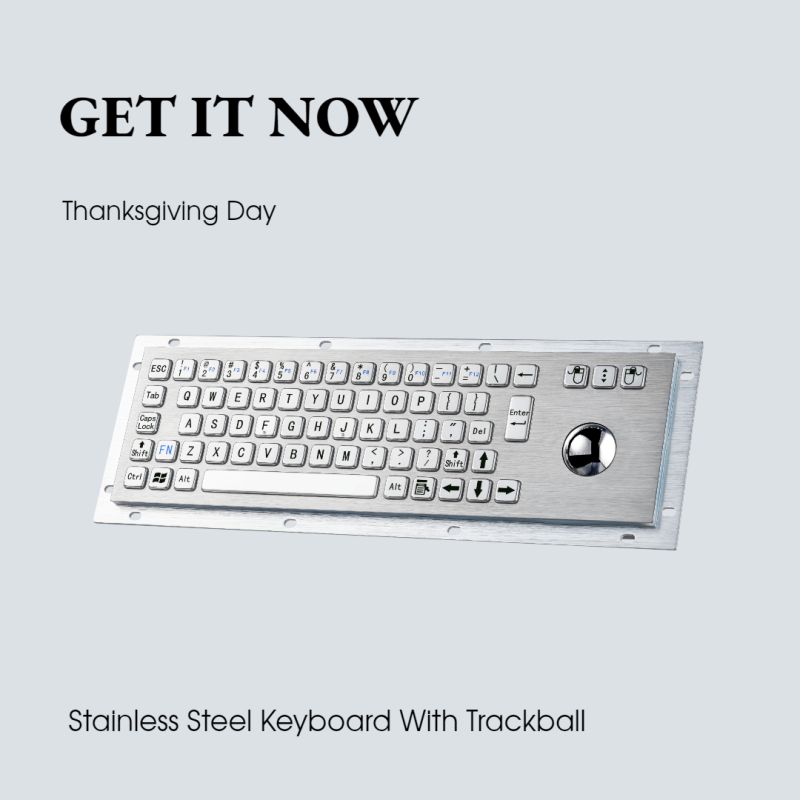Get it Now, Stainless Steel Keyboard With Trackball
