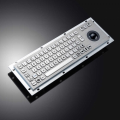 Waterproof IP65 Vandal Proof Panel Mount USB Wired Stainless Steel Industrial Metal Keyboard With Trackball Mouse
