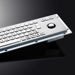 Painel à prova de vândalo IP65 à prova d' água USB com fio de aço inoxidável teclado de metal industrial com resina Trackball Mouse